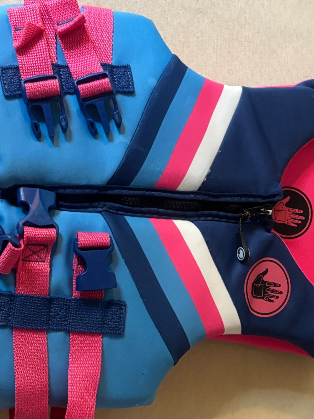 Kids' Life Jacket Vest in Blue, Pink & White